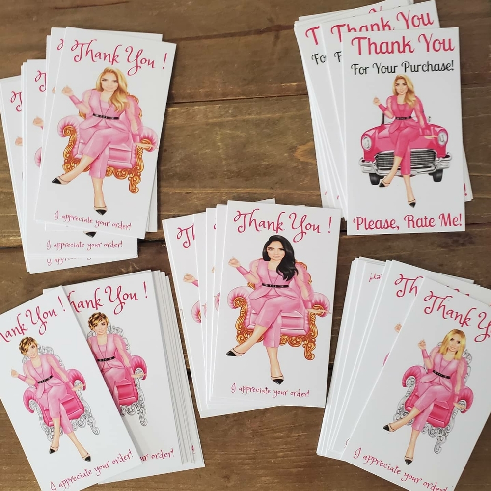 Thank You Cards 50 Girl Boss Shopaholic Poshaholic